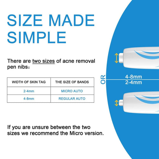 There are two sizes of the painless skin wart removal kit-2-4mm and 4-8 mm