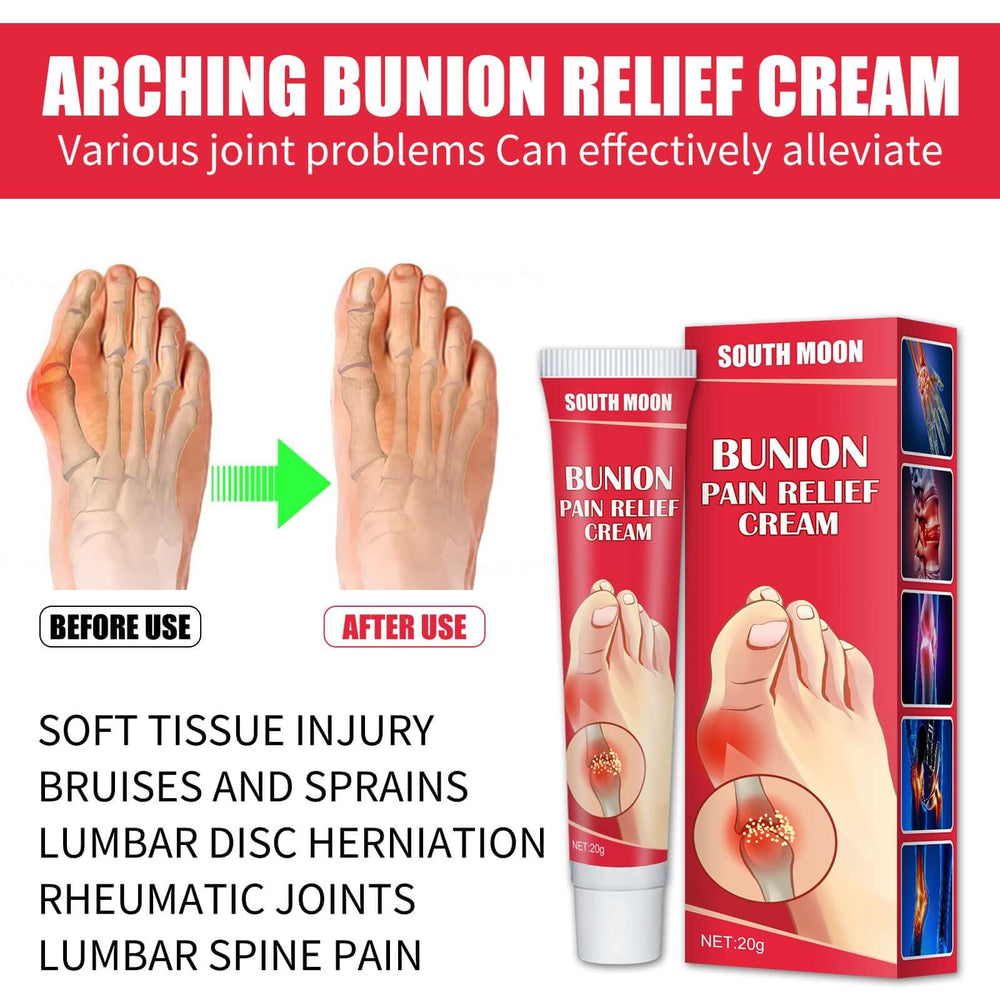 What issues can be addressed with bunion joint pain relief cream and before and after its usage