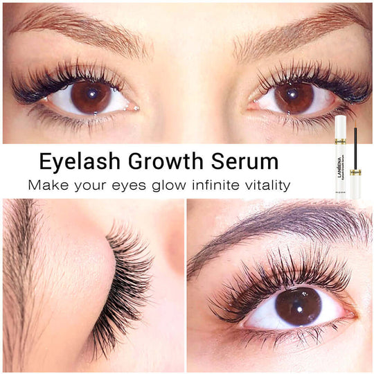 Woman's lashes after use of premium lasg growth serum